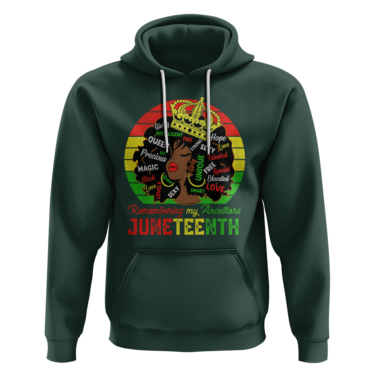 Black Women Hoodie Remembering My Ancestors Juneteenth Celebrate - Wonder Print Shop
