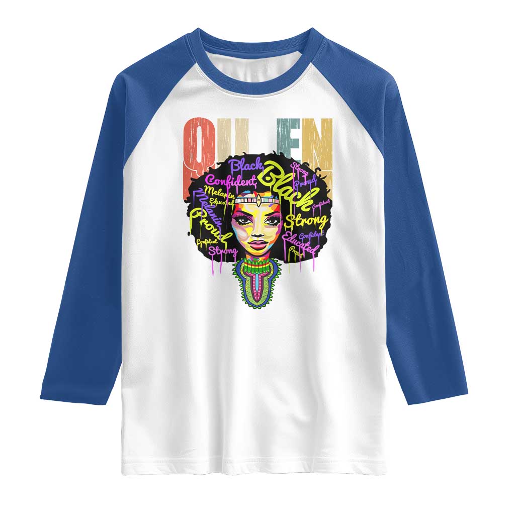 Black Queen Raglan Shirt Proud Melanin Strong Educated Retro Vintage