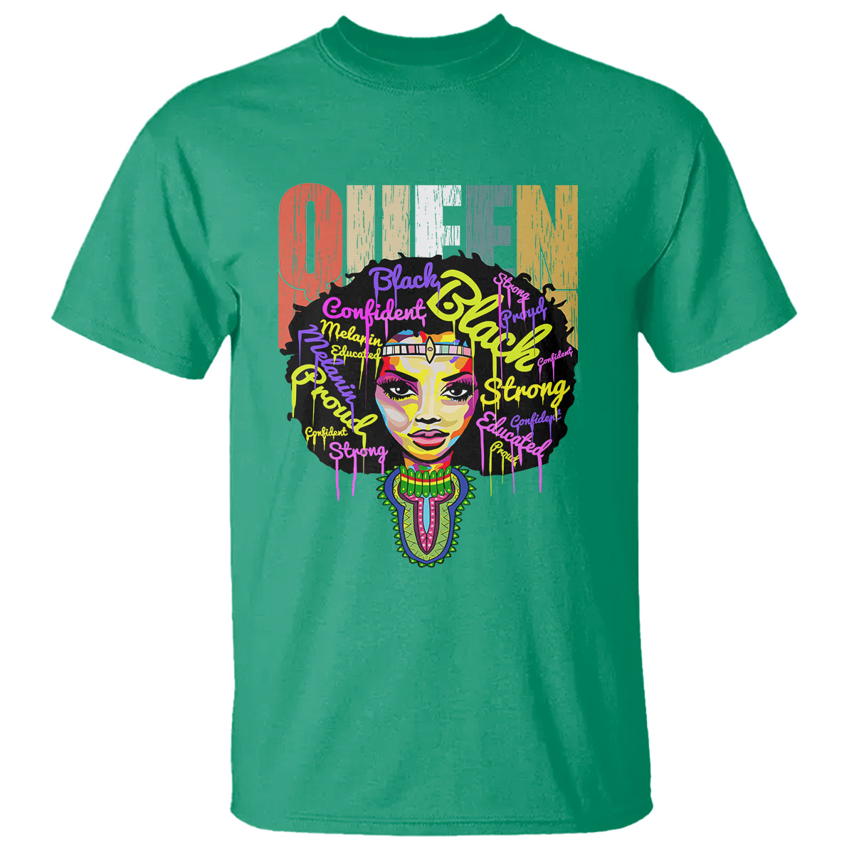 Black Queen T Shirt Proud Melanin Strong Educated Retro Vintage - Wonder Print Shop