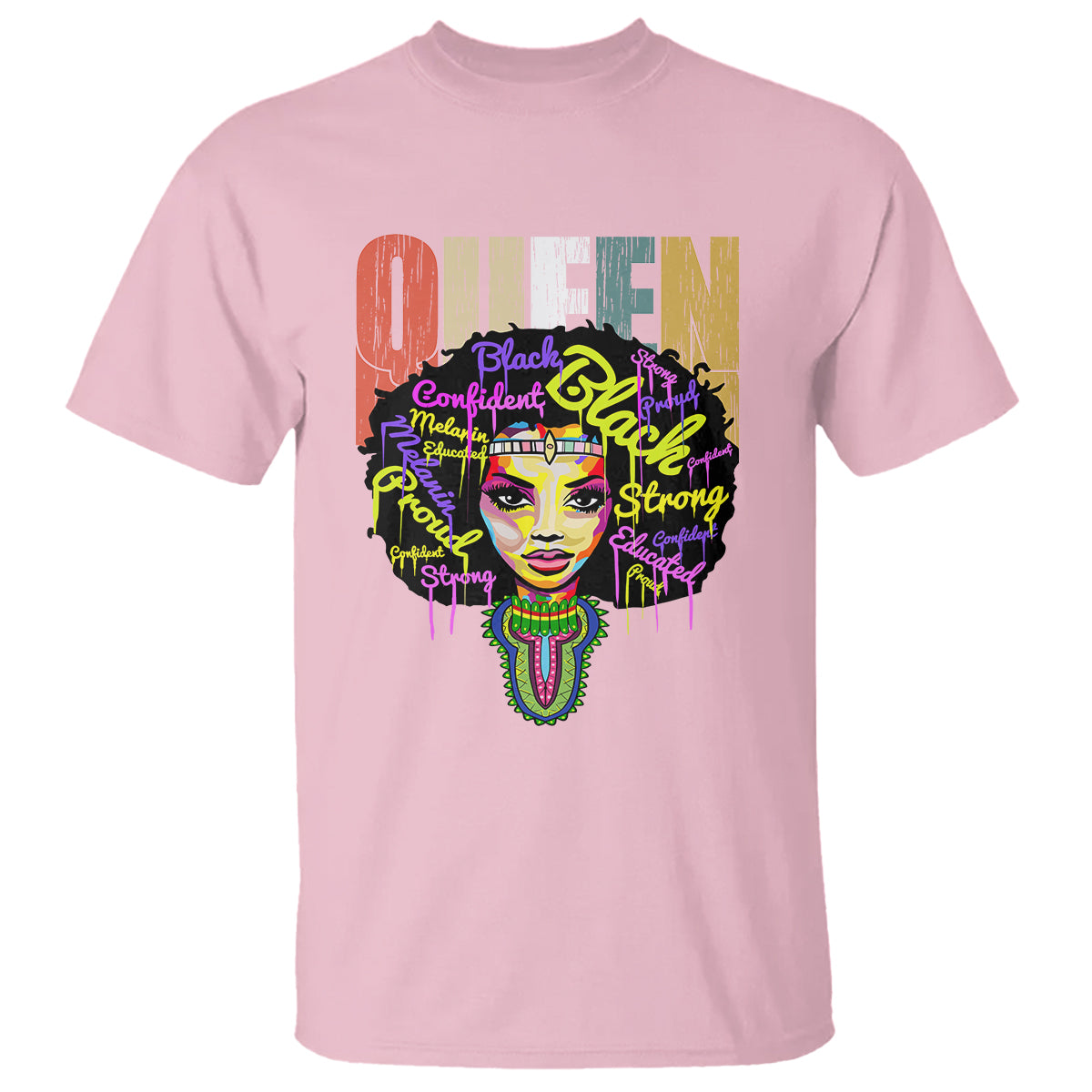 Black Queen T Shirt Proud Melanin Strong Educated Retro Vintage - Wonder Print Shop