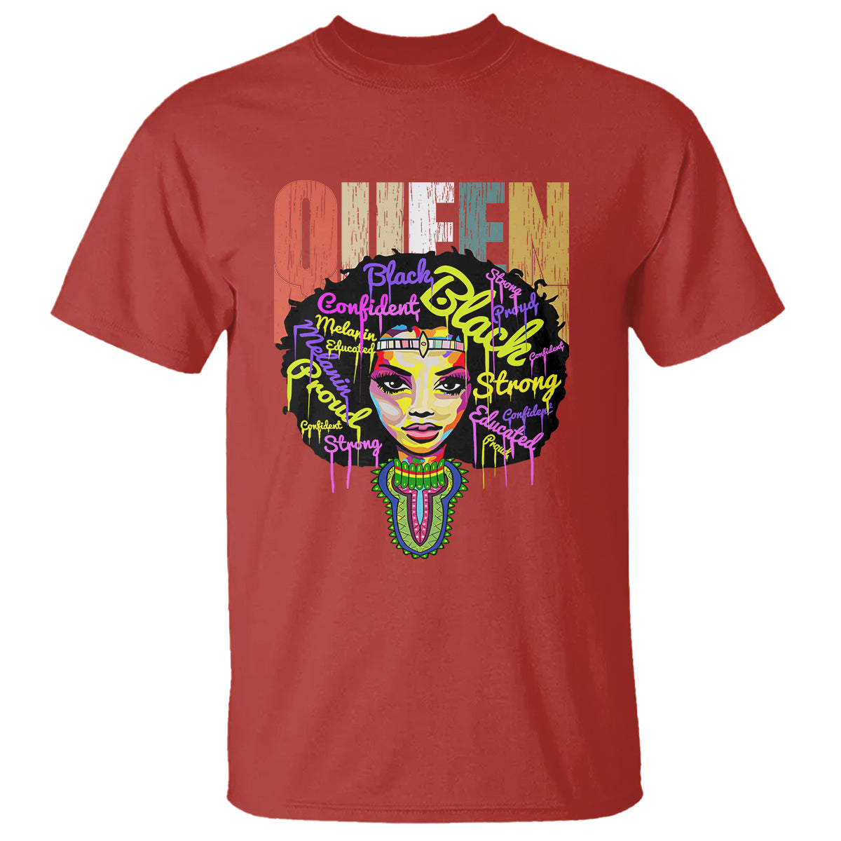 Black Queen T Shirt Proud Melanin Strong Educated Retro Vintage - Wonder Print Shop