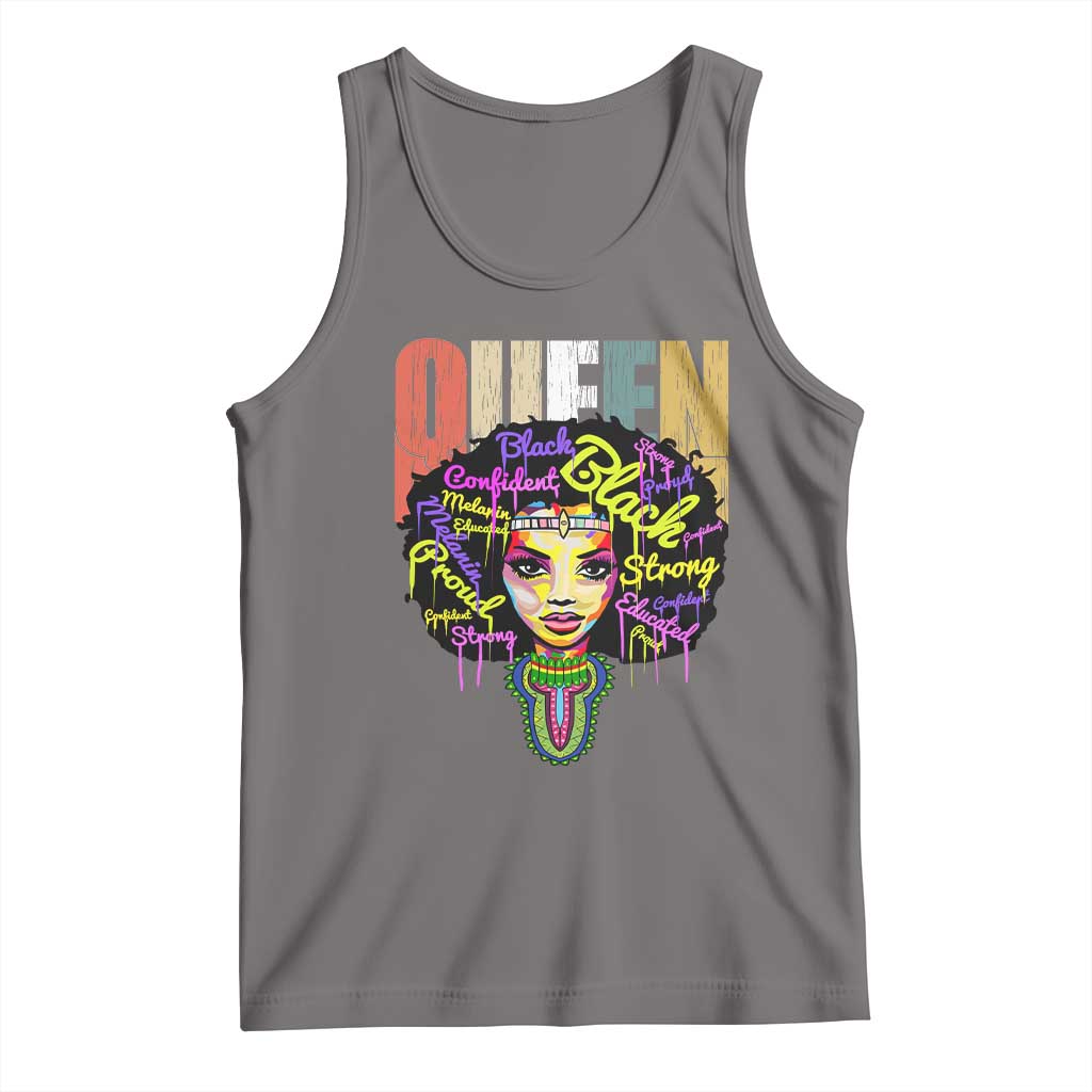 Black Queen Tank Top Proud Melanin Strong Educated Retro Vintage
