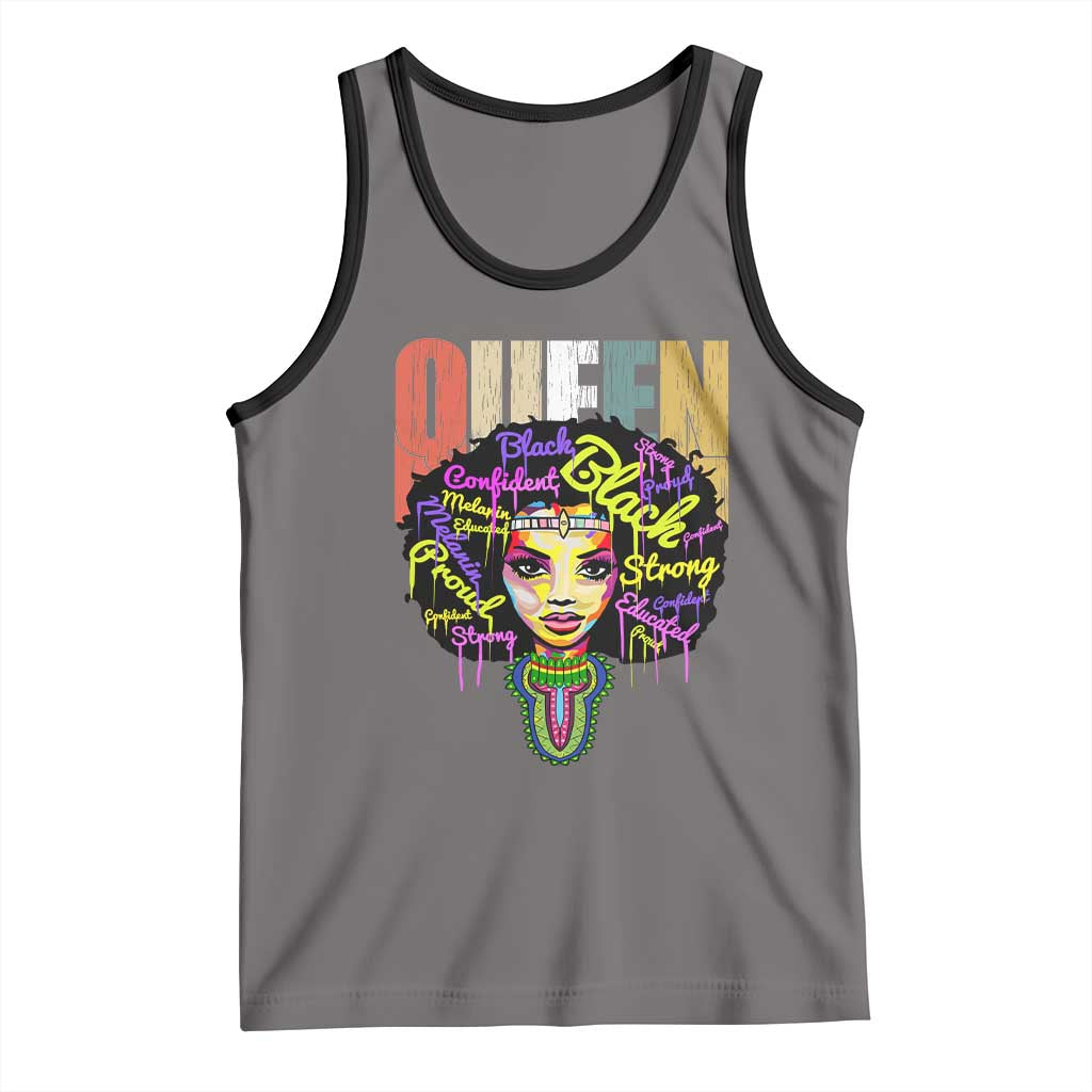 Black Queen Tank Top Proud Melanin Strong Educated Retro Vintage