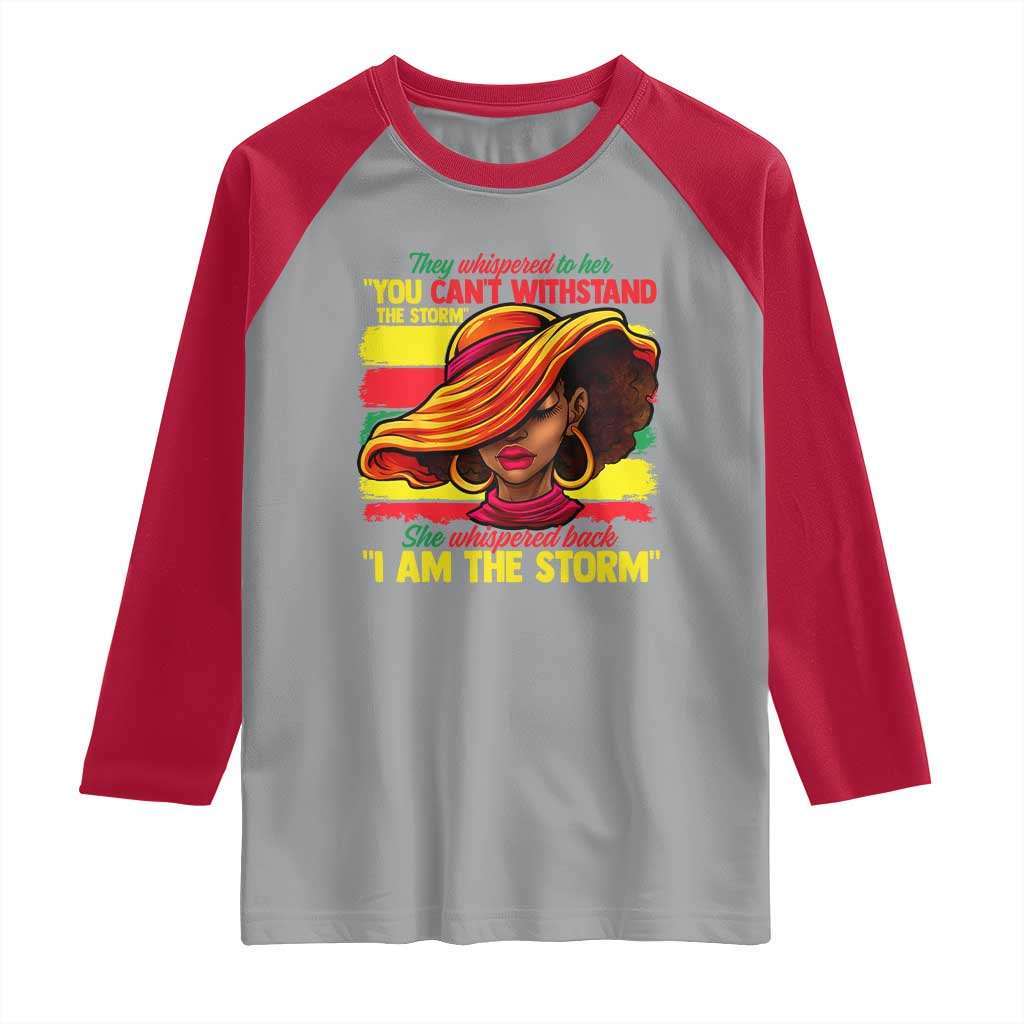 Proud Black African American Ladies Raglan Shirt Black History Month