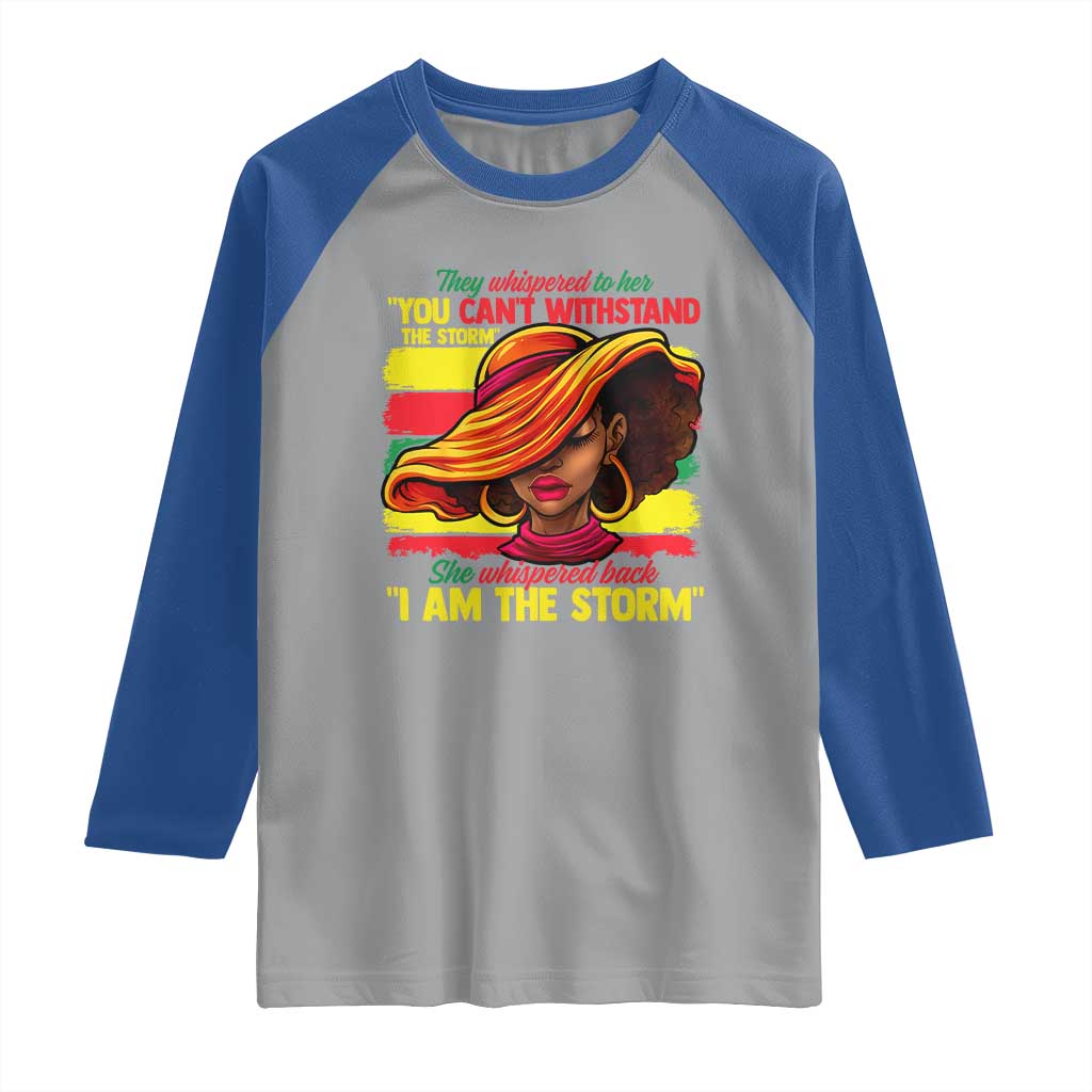 Proud Black African American Ladies Raglan Shirt Black History Month