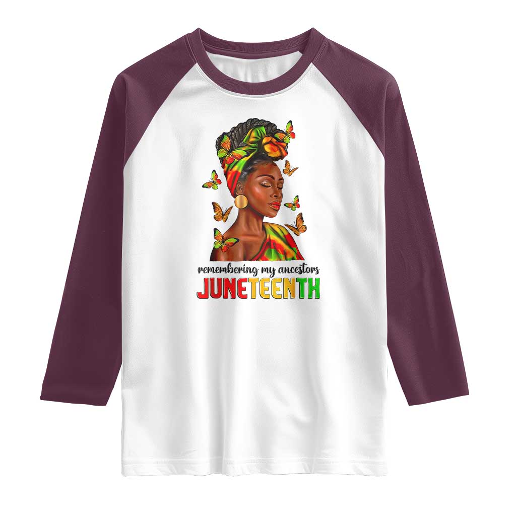 Black Women Raglan Shirt Remembering My Ancestors Juneteenth Celebration