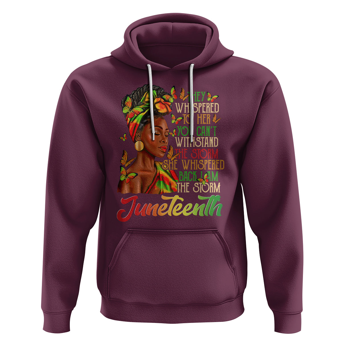 Juneteenth Hoodie I am The Storm Black Women Black History Month - Wonder Print Shop