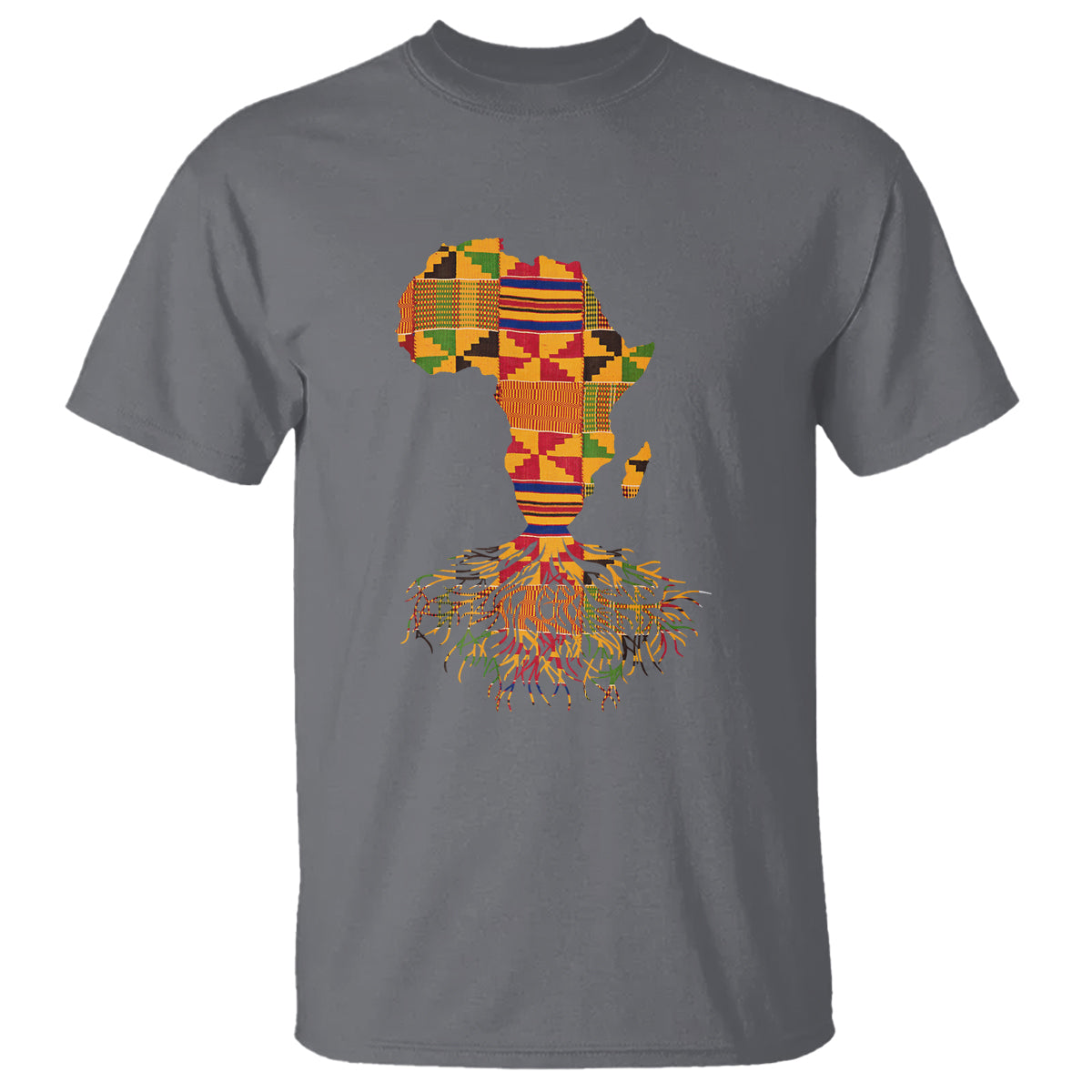 My Roots Black History T Shirt With Traditional Kente and Africa Map - Wonder Print Shop