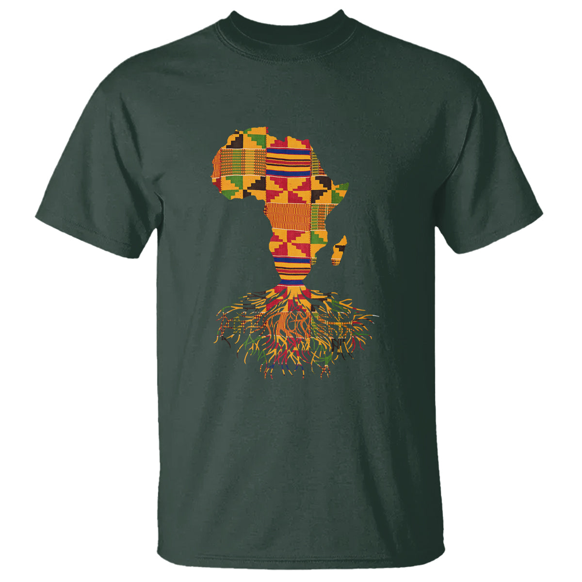 My Roots Black History T Shirt With Traditional Kente and Africa Map - Wonder Print Shop