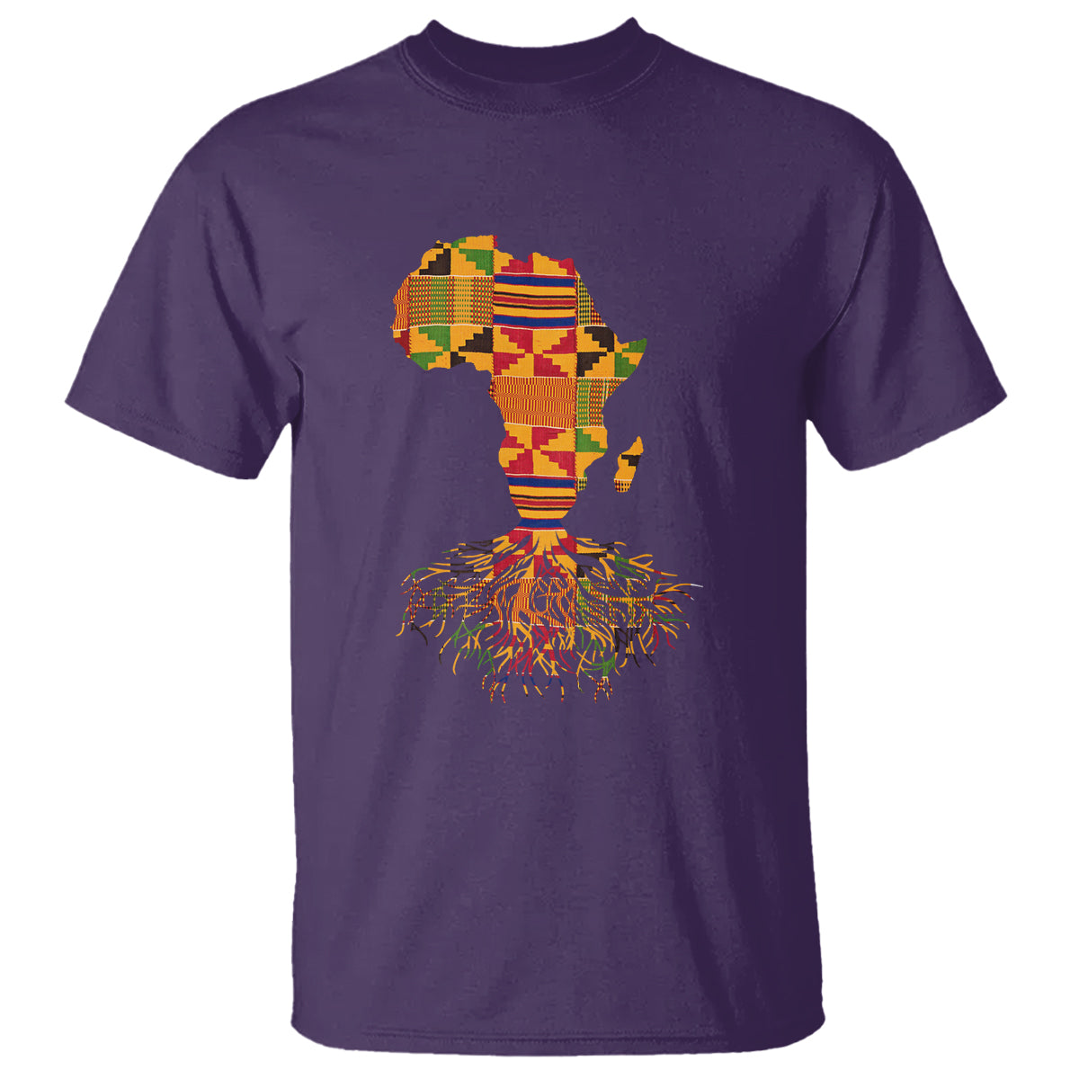 My Roots Black History T Shirt With Traditional Kente and Africa Map - Wonder Print Shop