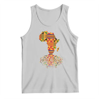 My Roots Black History Tank Top With Traditional Kente and Africa Map