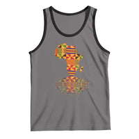 My Roots Black History Tank Top With Traditional Kente and Africa Map