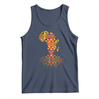 My Roots Black History Tank Top With Traditional Kente and Africa Map