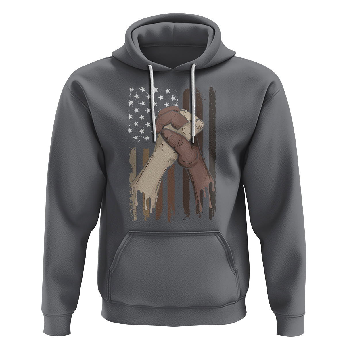 US Flag with Black & American Hands BLM Hoodie - Wonder Print Shop