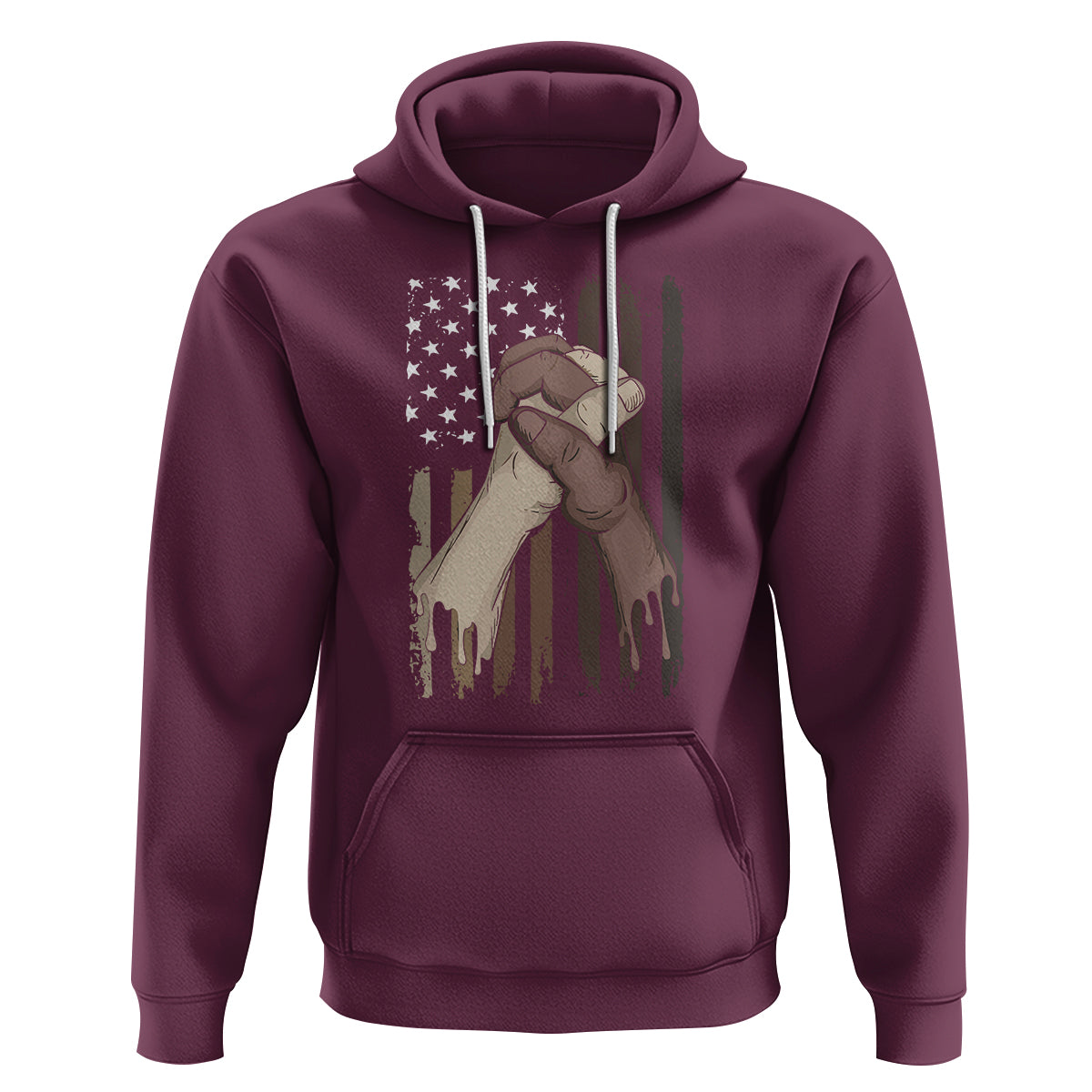 US Flag with Black & American Hands BLM Hoodie - Wonder Print Shop