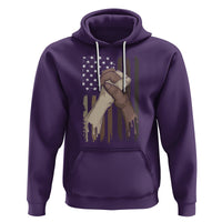 US Flag with Black & American Hands BLM Hoodie - Wonder Print Shop