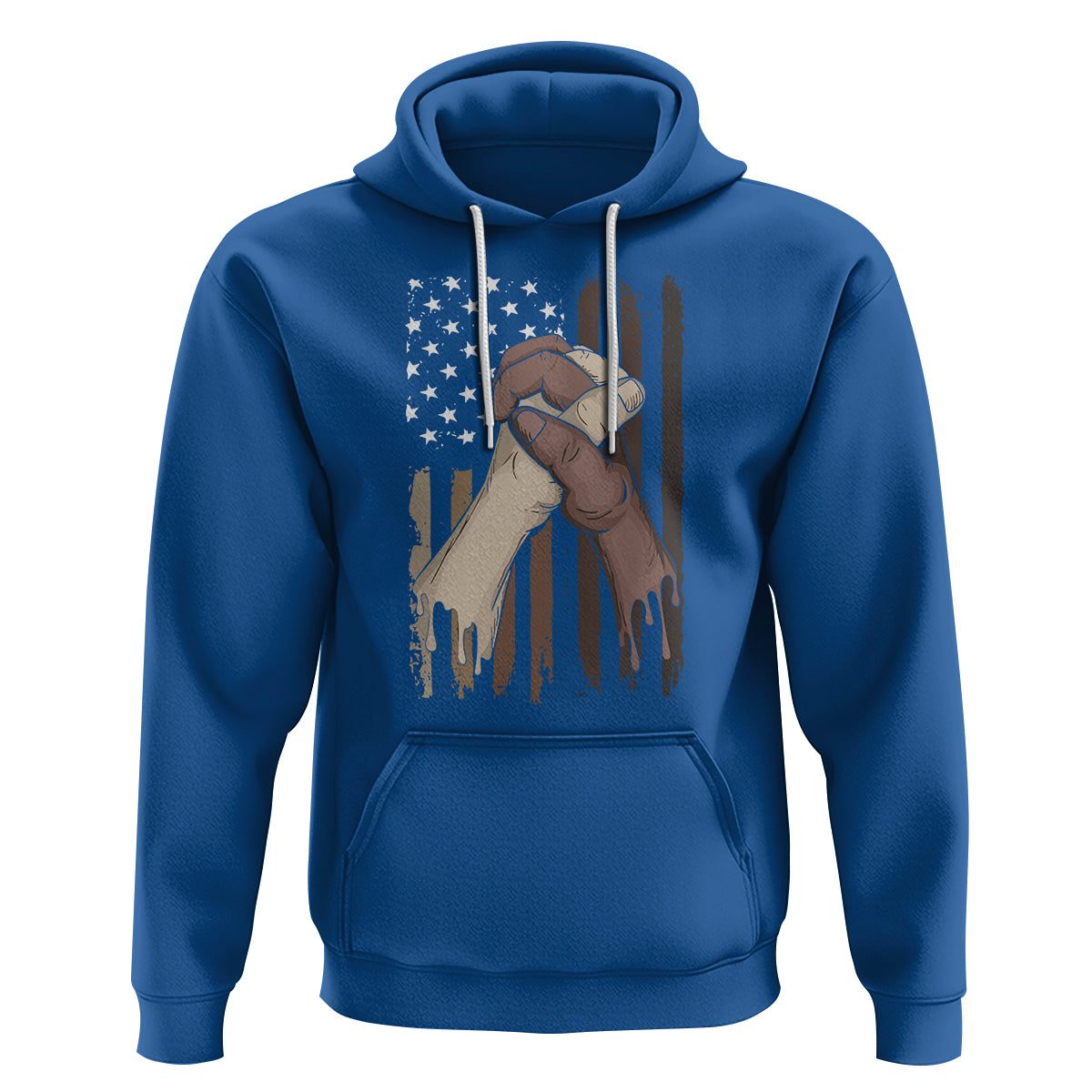 US Flag with Black & American Hands BLM Hoodie - Wonder Print Shop