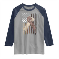 Black American Raglan Shirt US Flag Holding Hands