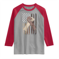 Black American Raglan Shirt US Flag Holding Hands