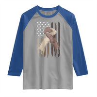 Black American Raglan Shirt US Flag Holding Hands