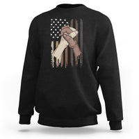 US Flag with Black & American Hands BLM Sweatshirt - Wonder Print Shop