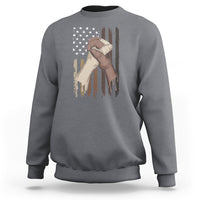 US Flag with Black & American Hands BLM Sweatshirt - Wonder Print Shop