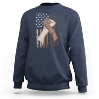 US Flag with Black & American Hands BLM Sweatshirt - Wonder Print Shop