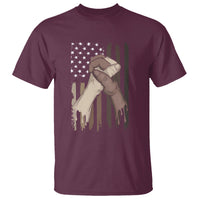 US Flag with Black & American Hands BLM T Shirt - Wonder Print Shop