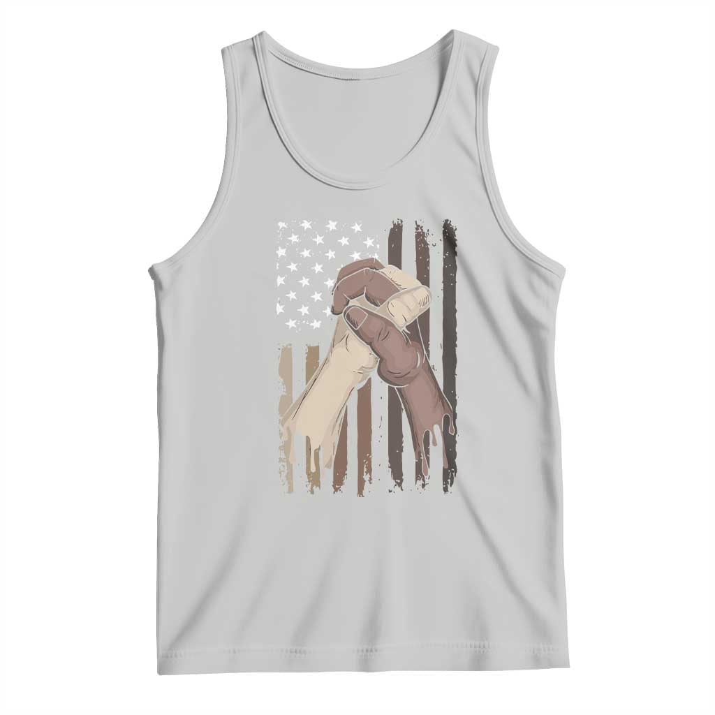 Black American Tank Top US Flag Holding Hands