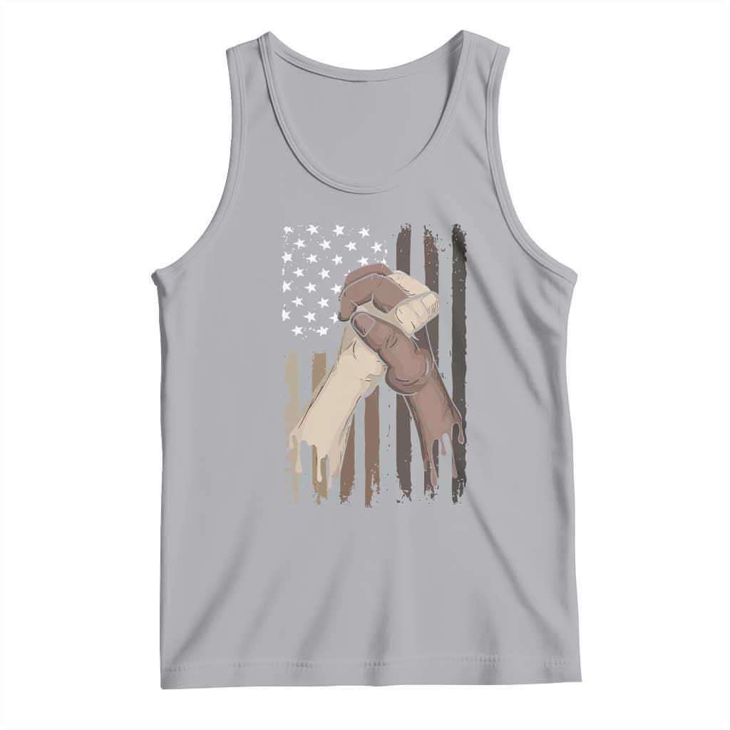Black American Tank Top US Flag Holding Hands