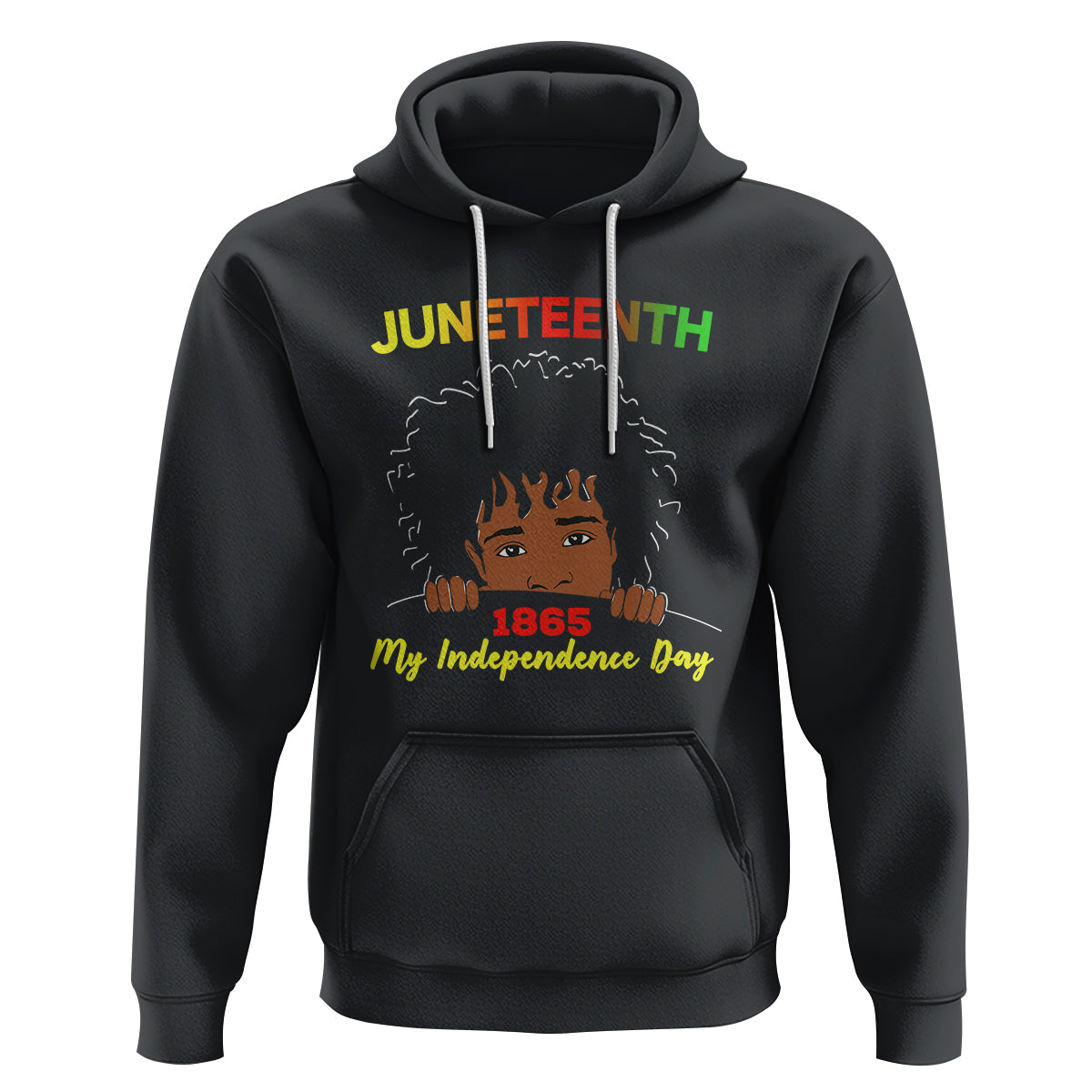 Happy Juneteenth Independence Hoodie Teen Youth Afro Locs Black Boy - Wonder Print Shop