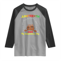Celebrate Juneteenth Independence Raglan Shirt Teen Youth Afro Locs Black Boy