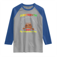 Celebrate Juneteenth Independence Raglan Shirt Teen Youth Afro Locs Black Boy