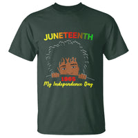 Happy Juneteenth Independence T Shirt Teen Youth Afro Locs Black Boy - Wonder Print Shop