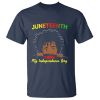 Happy Juneteenth Independence T Shirt Teen Youth Afro Locs Black Boy - Wonder Print Shop