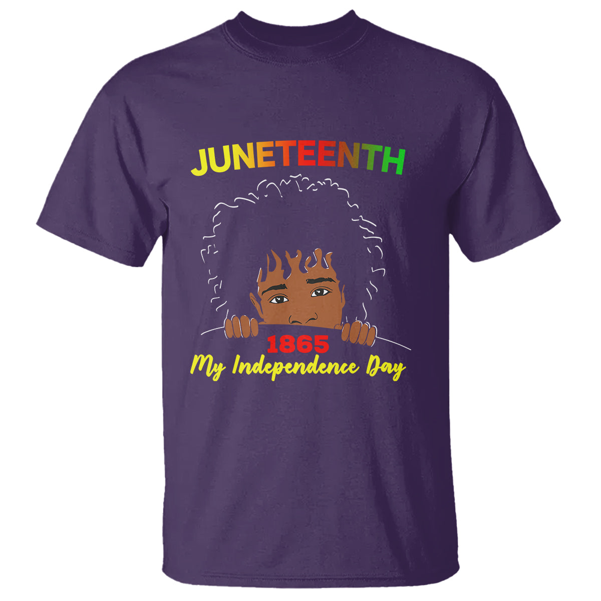 Happy Juneteenth Independence T Shirt Teen Youth Afro Locs Black Boy - Wonder Print Shop