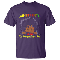 Happy Juneteenth Independence T Shirt Teen Youth Afro Locs Black Boy - Wonder Print Shop