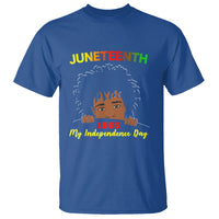 Happy Juneteenth Independence T Shirt Teen Youth Afro Locs Black Boy - Wonder Print Shop
