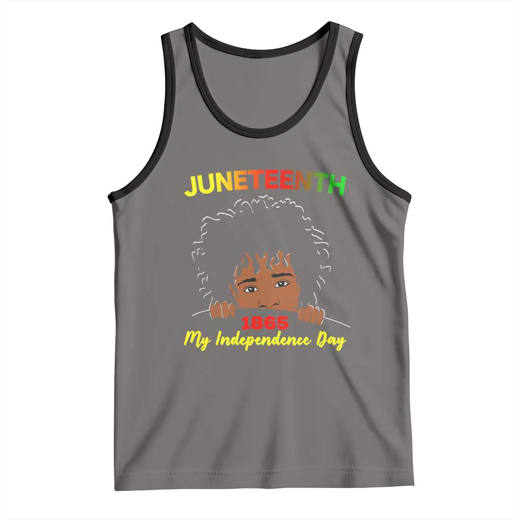 Celebrate Juneteenth Independence Tank Top Teen Youth Afro Locs Black Boy