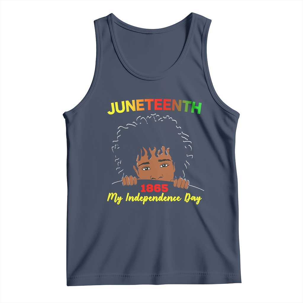Celebrate Juneteenth Independence Tank Top Teen Youth Afro Locs Black Boy