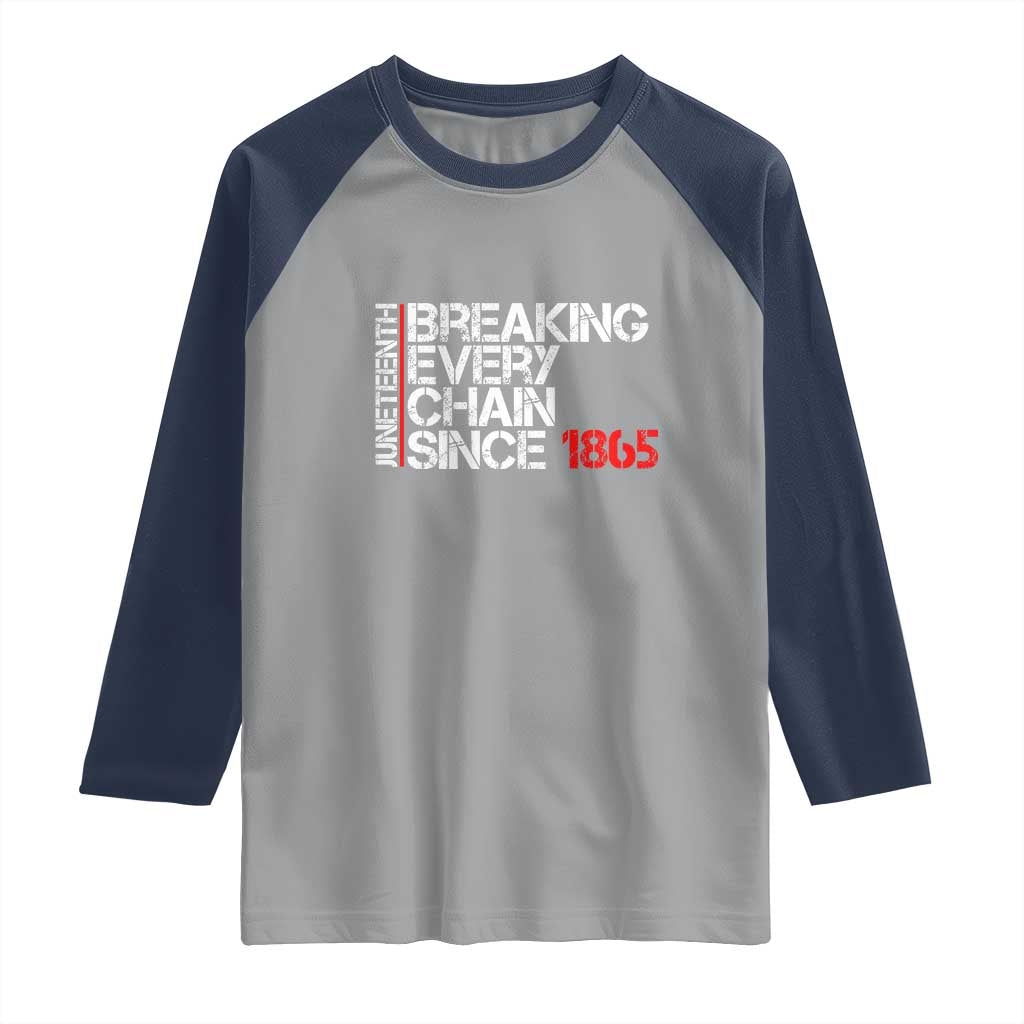Juneteenth Breaking Every Chain Raglan Shirt Since 1865