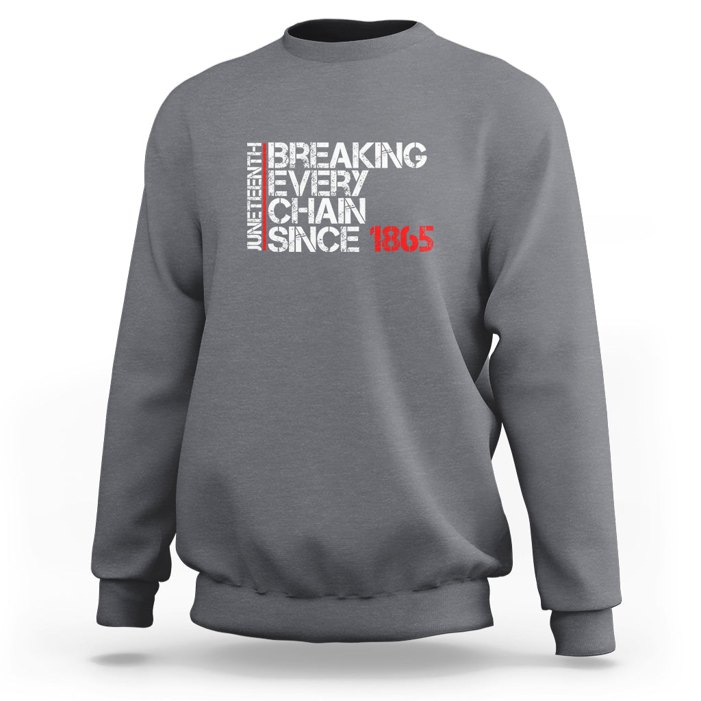 Juneteenth Breaking Every Chain Sweatshirt Since 1865 - Wonder Print Shop