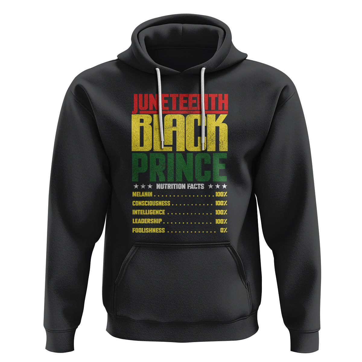 Juneteenth Black Prince Nutrition Facts Hoodie - Wonder Print Shop