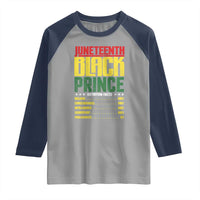 Juneteenth Black Prince Nutrition Facts Raglan Shirt