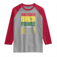 Juneteenth Black Prince Nutrition Facts Raglan Shirt