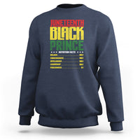 Juneteenth Black Prince Nutrition Facts Sweatshirt - Wonder Print Shop
