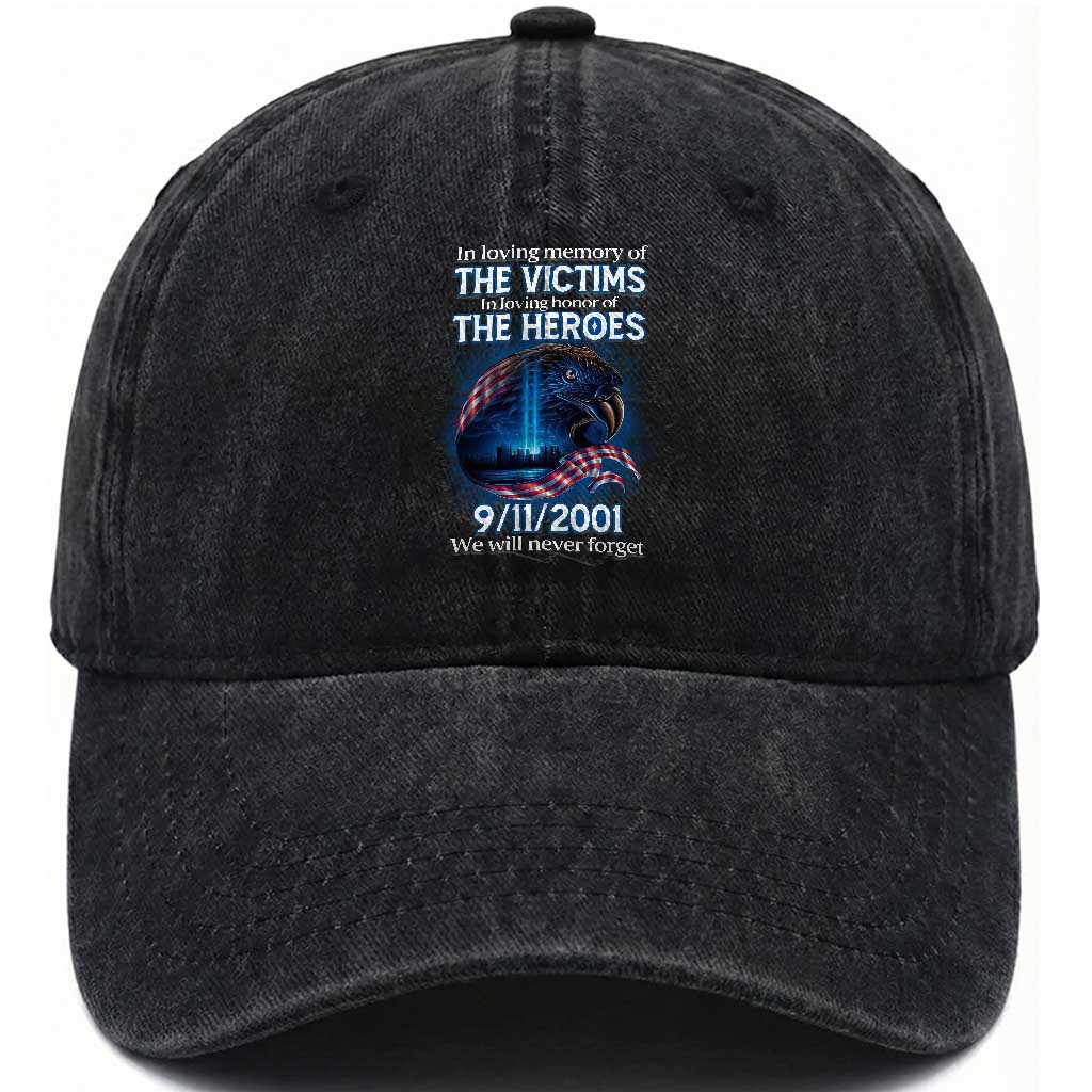 In Loving Honor of the Heroes Washed Cotton Baseball Cap Patriotic Gift for U.S. Dad, Grandpa, Firefighter