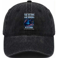 In Loving Honor of the Heroes Washed Cotton Baseball Cap Patriotic Gift for U.S. Dad, Grandpa, Firefighter
