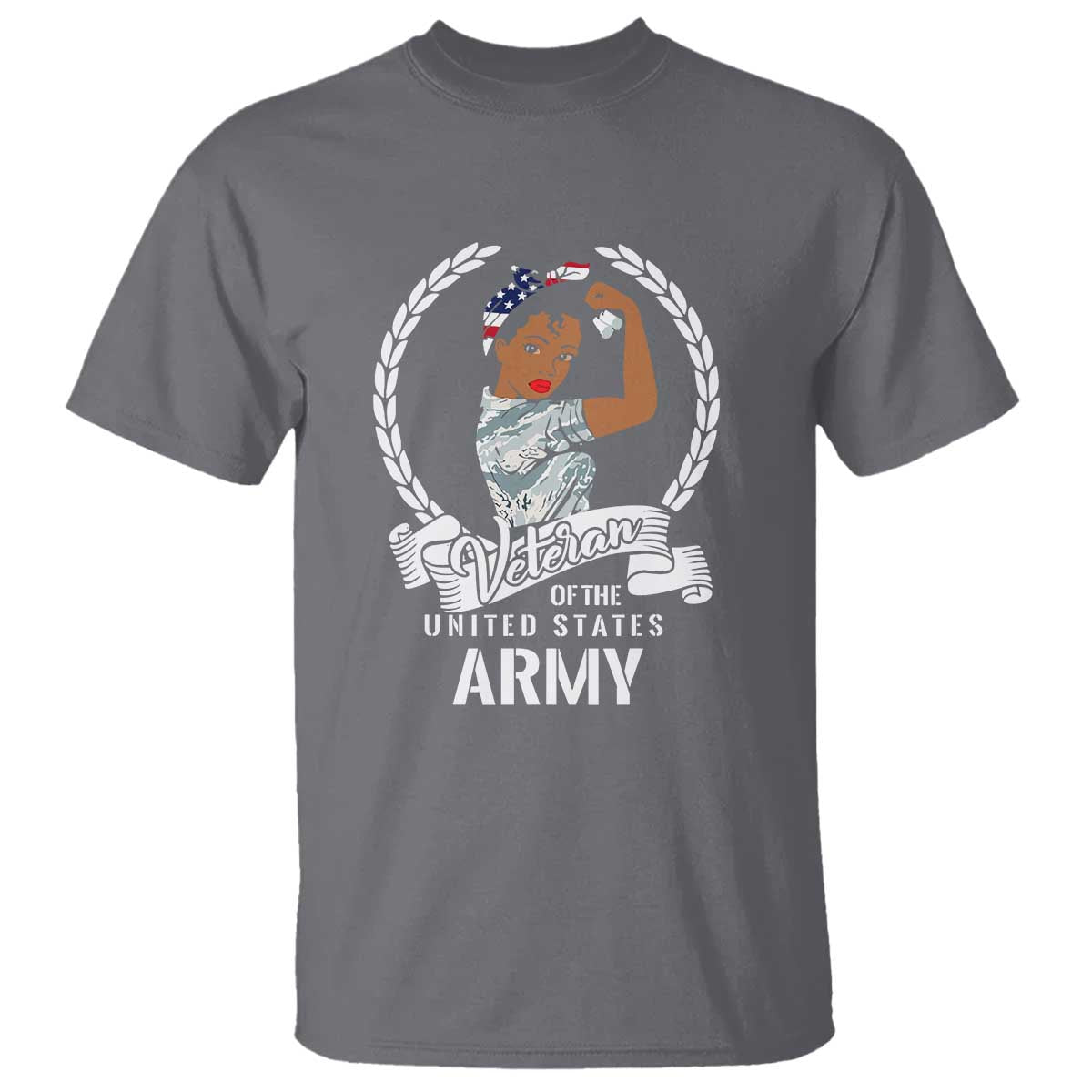 Black US Army Girl Veteran T Shirt - Proud Female Military Veteran - Wonder Print Shop