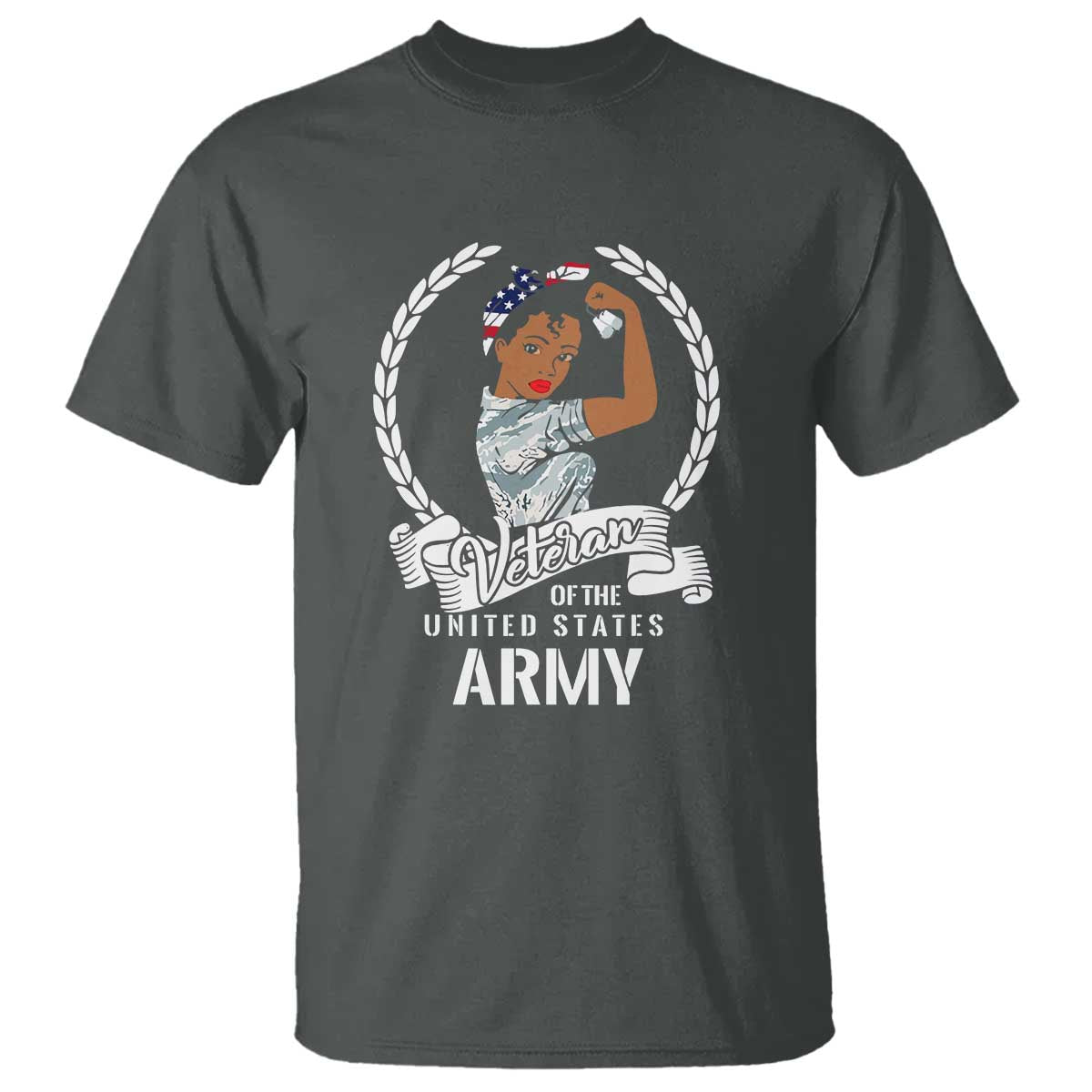 Black US Army Girl Veteran T Shirt - Proud Female Military Veteran - Wonder Print Shop